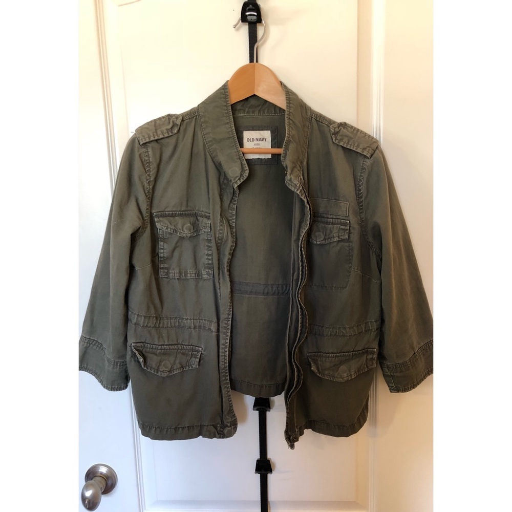 Olive cropped jacket